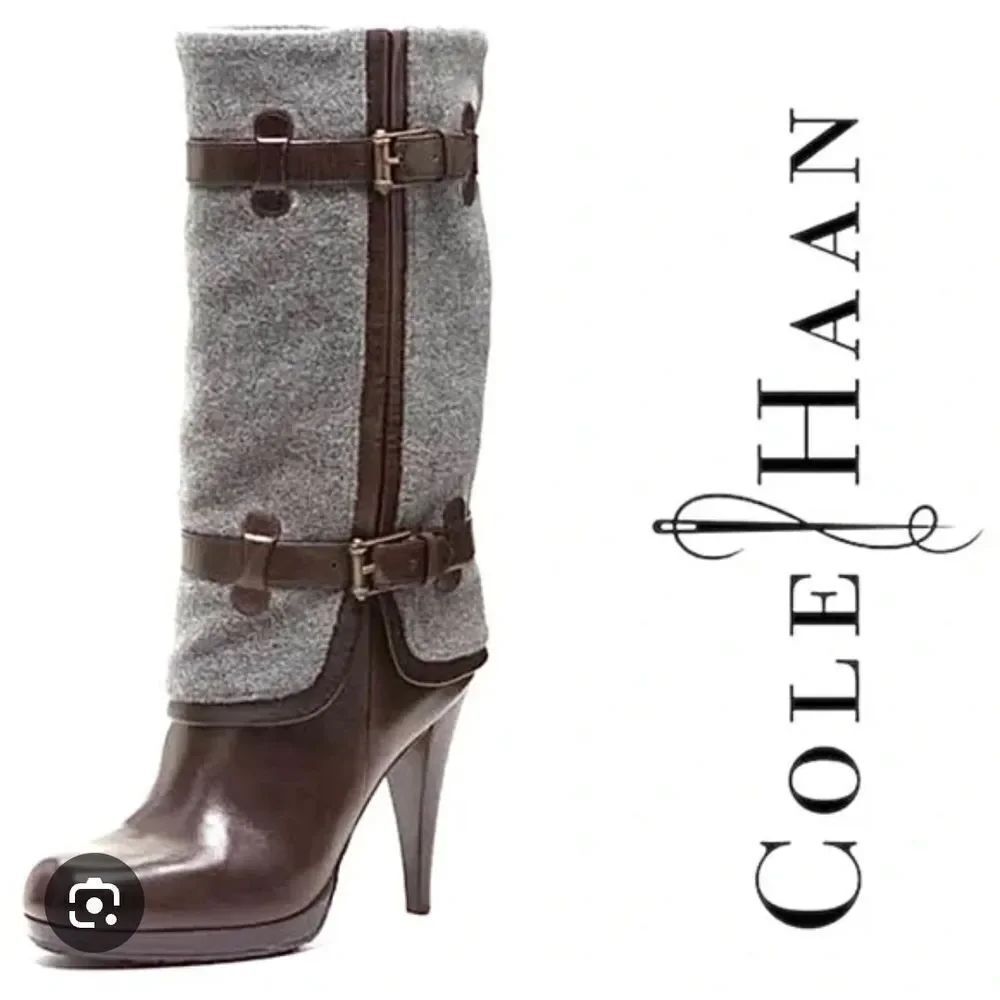 Cole Haan Kennedy Nike Air Brown and Gray Heeled Boots